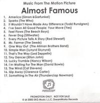 Almost Famous CD promo USA